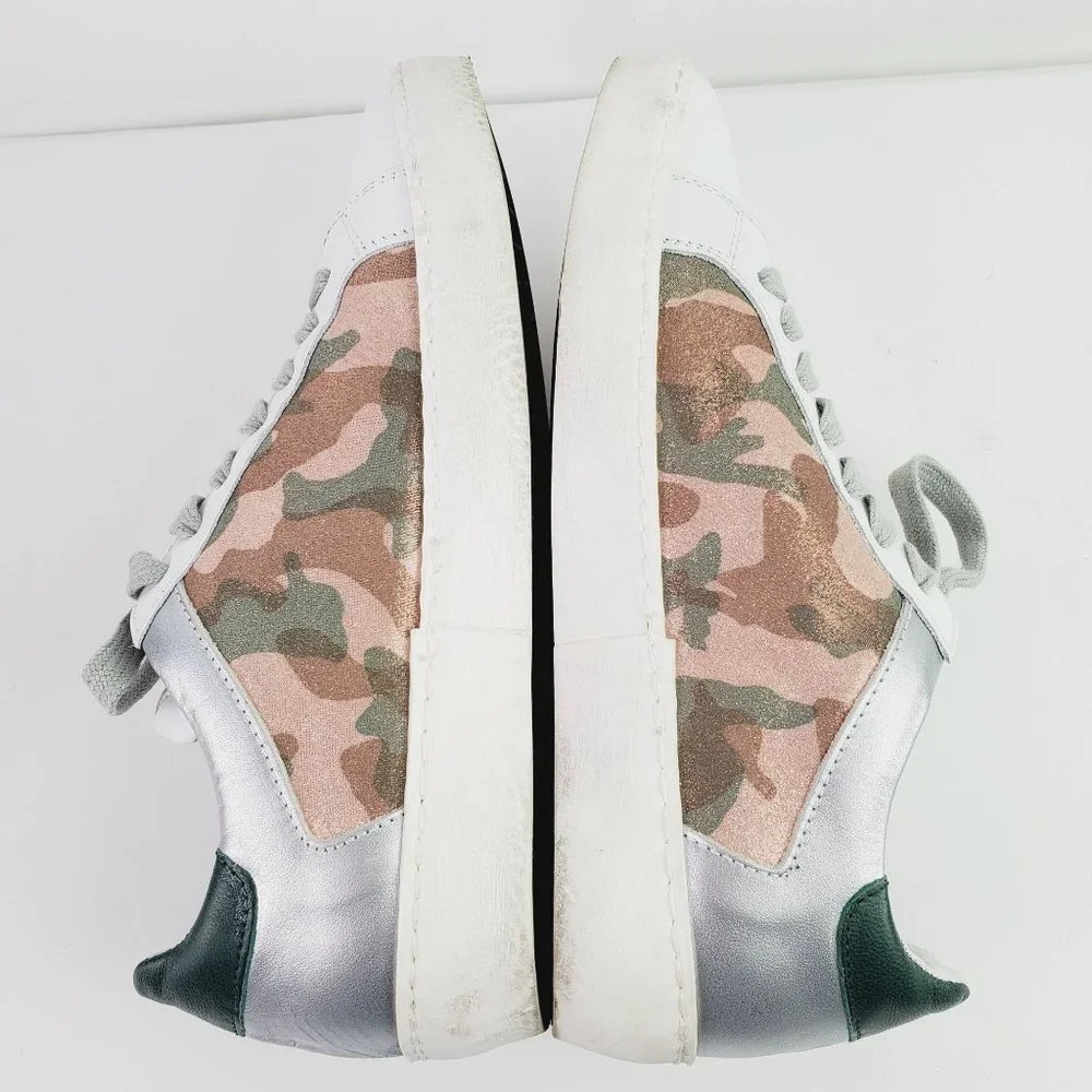 Meline, Camo Rivets All Leather Lace-up Sneaker, Sz 6M - Picture 5 of 8